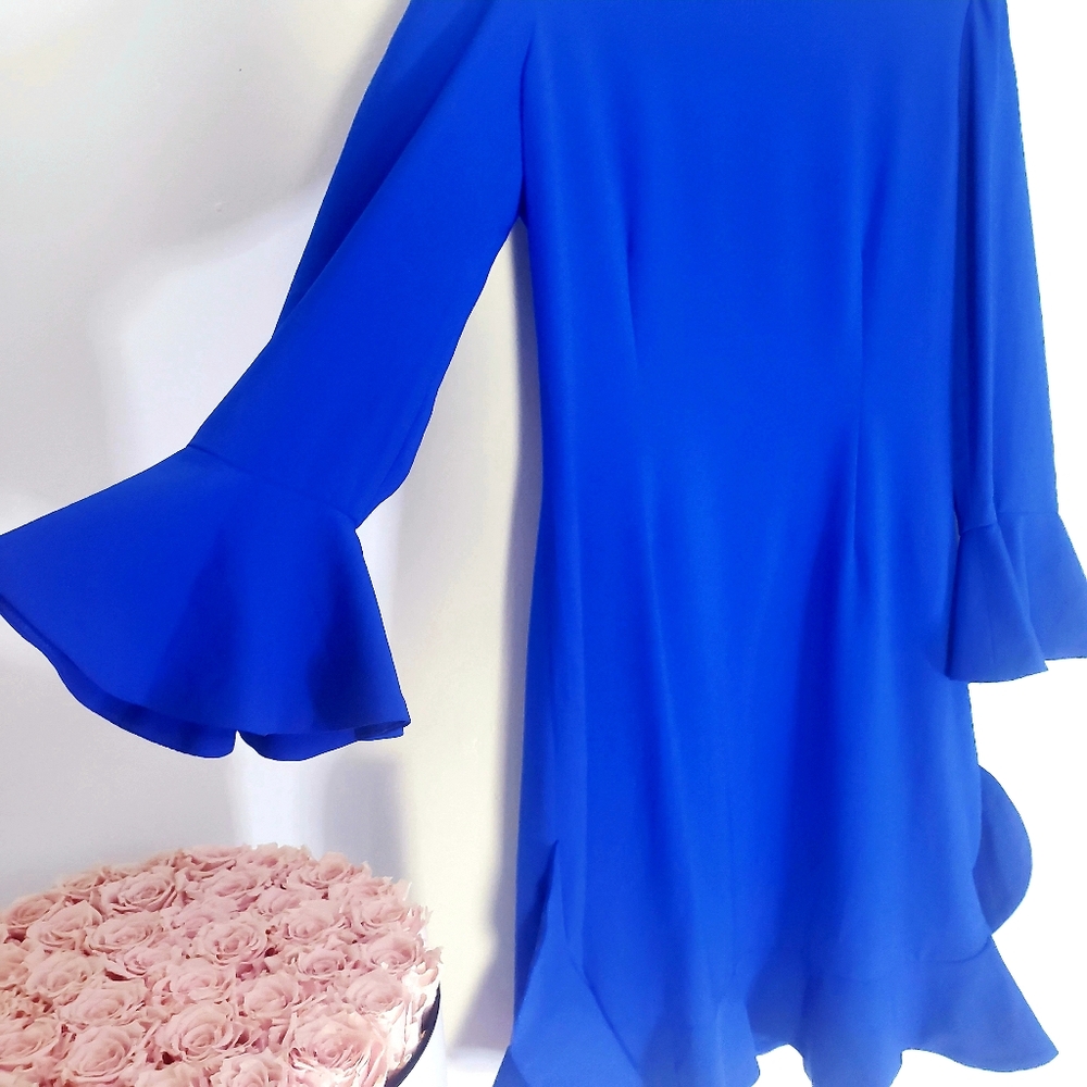 $288 JILL STUART New Royal Blue Crew Flare Dress 4 - Picture 14 of 16